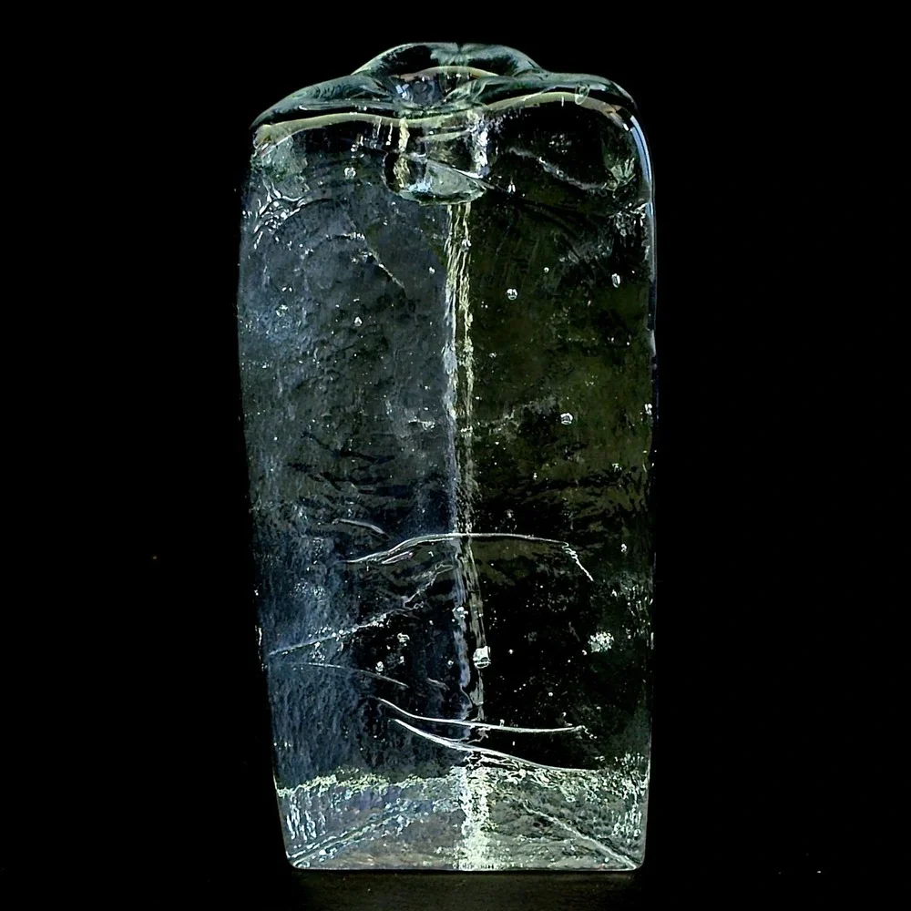Iittala Arkipelago Glass Candle Holder Timo Sarpaneva Finland Triangle Ice 5.75